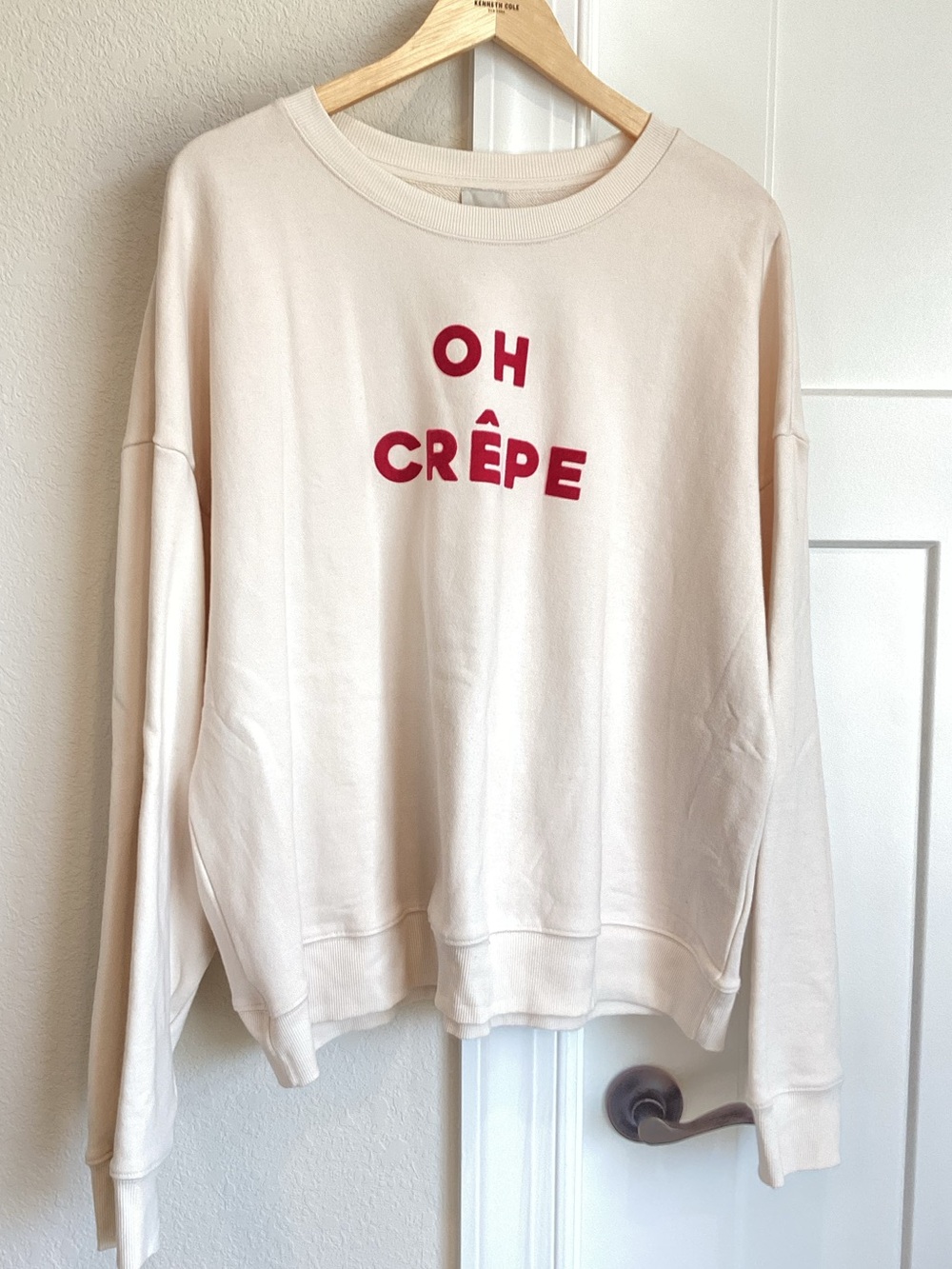 🇫🇷Anthroplogie Long-Sleeve Sweatshirt Maeve Novelty Oh Crêpe NEW Large - Picture 4 of 13